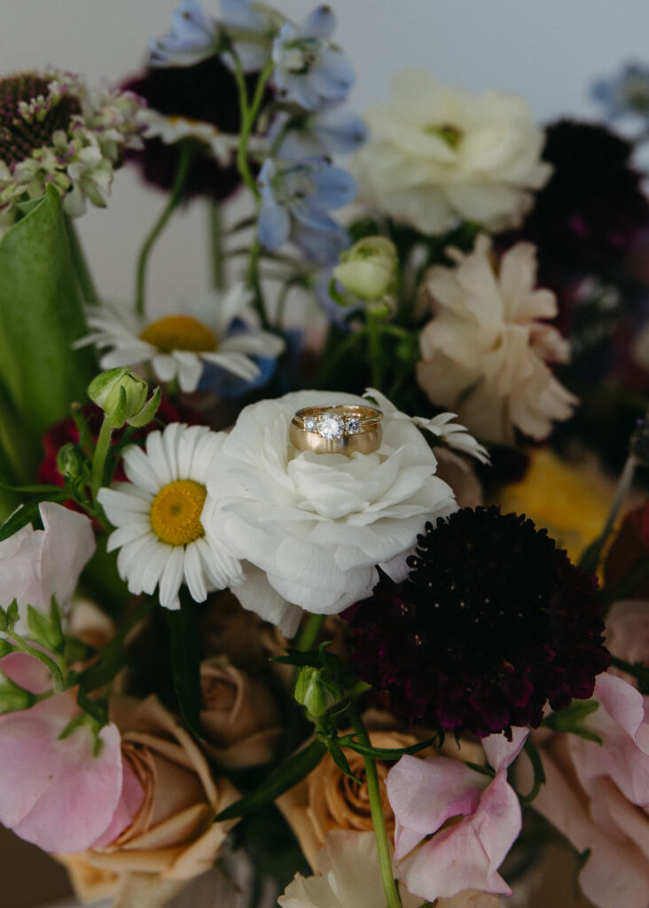 Wedding Photography Ring in Bouquet 