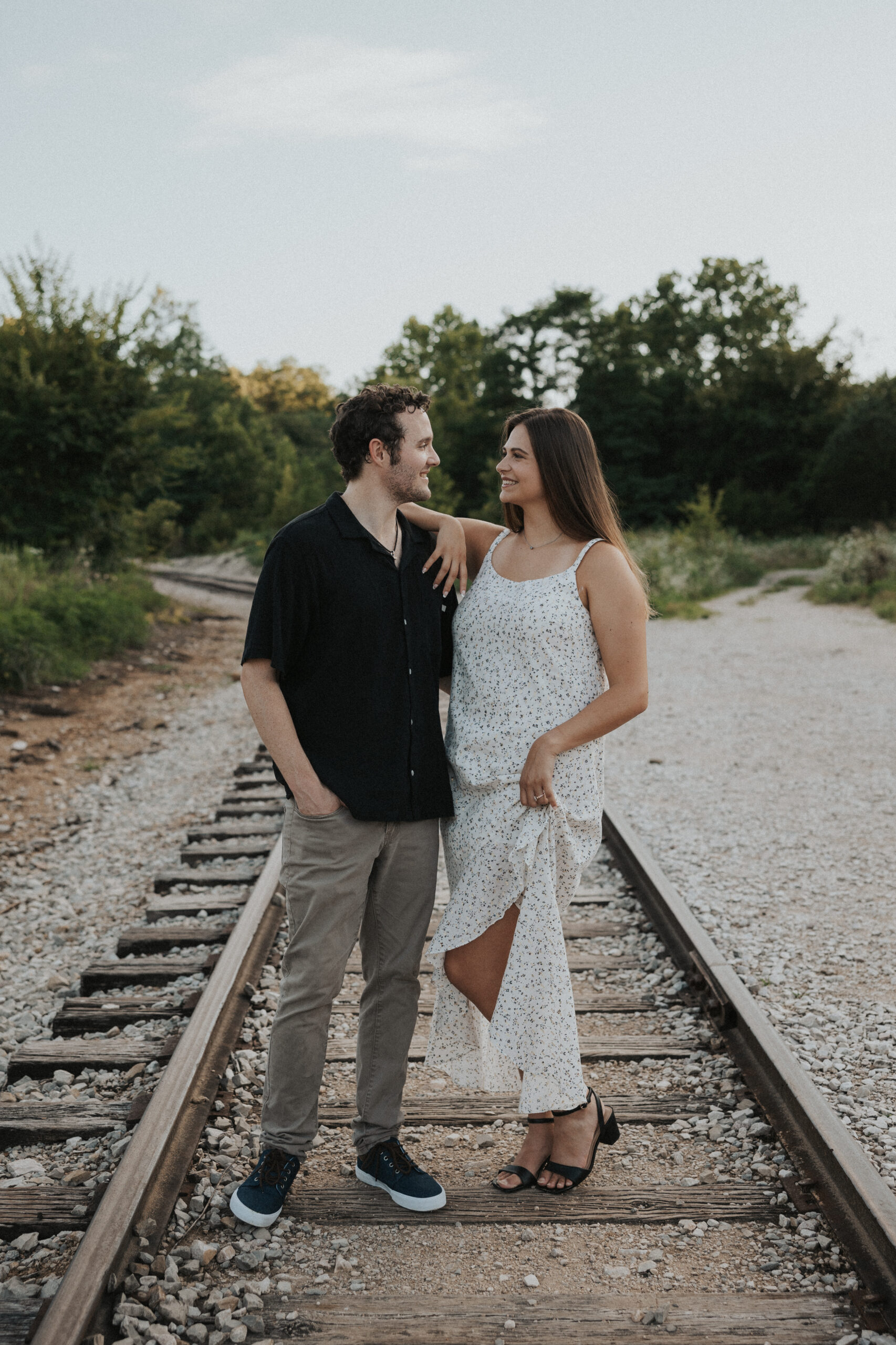 Couple choosing meads quarry for their engagement location