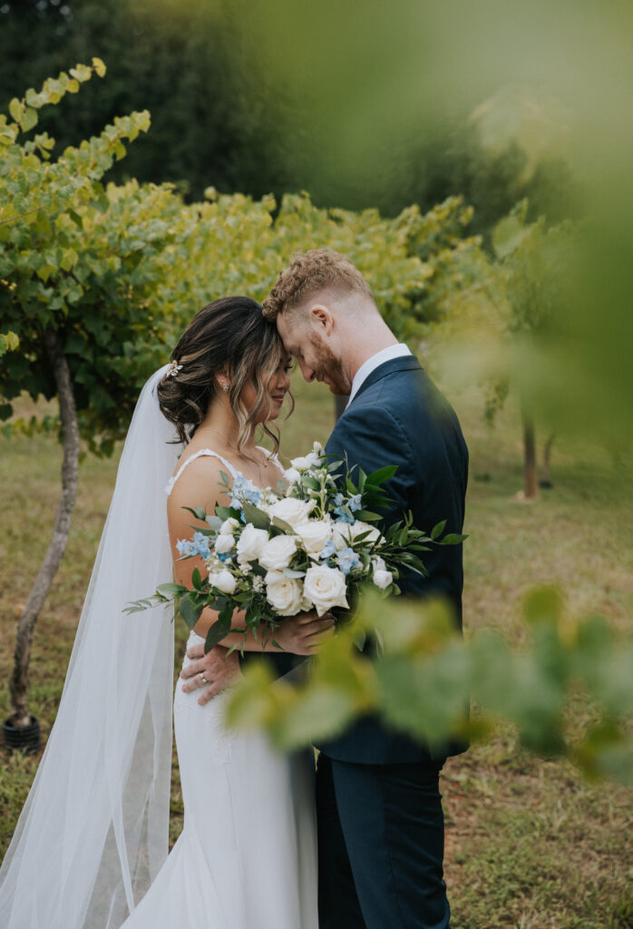 Bride & Groom in the vineyard 