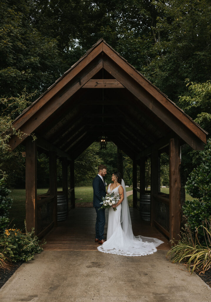 Bride and Groom posing for wedding photography 