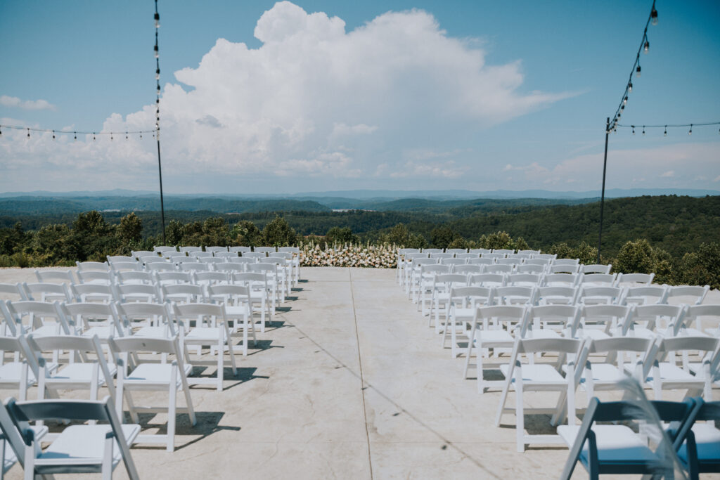 outdoor ceremony site at wedding venue