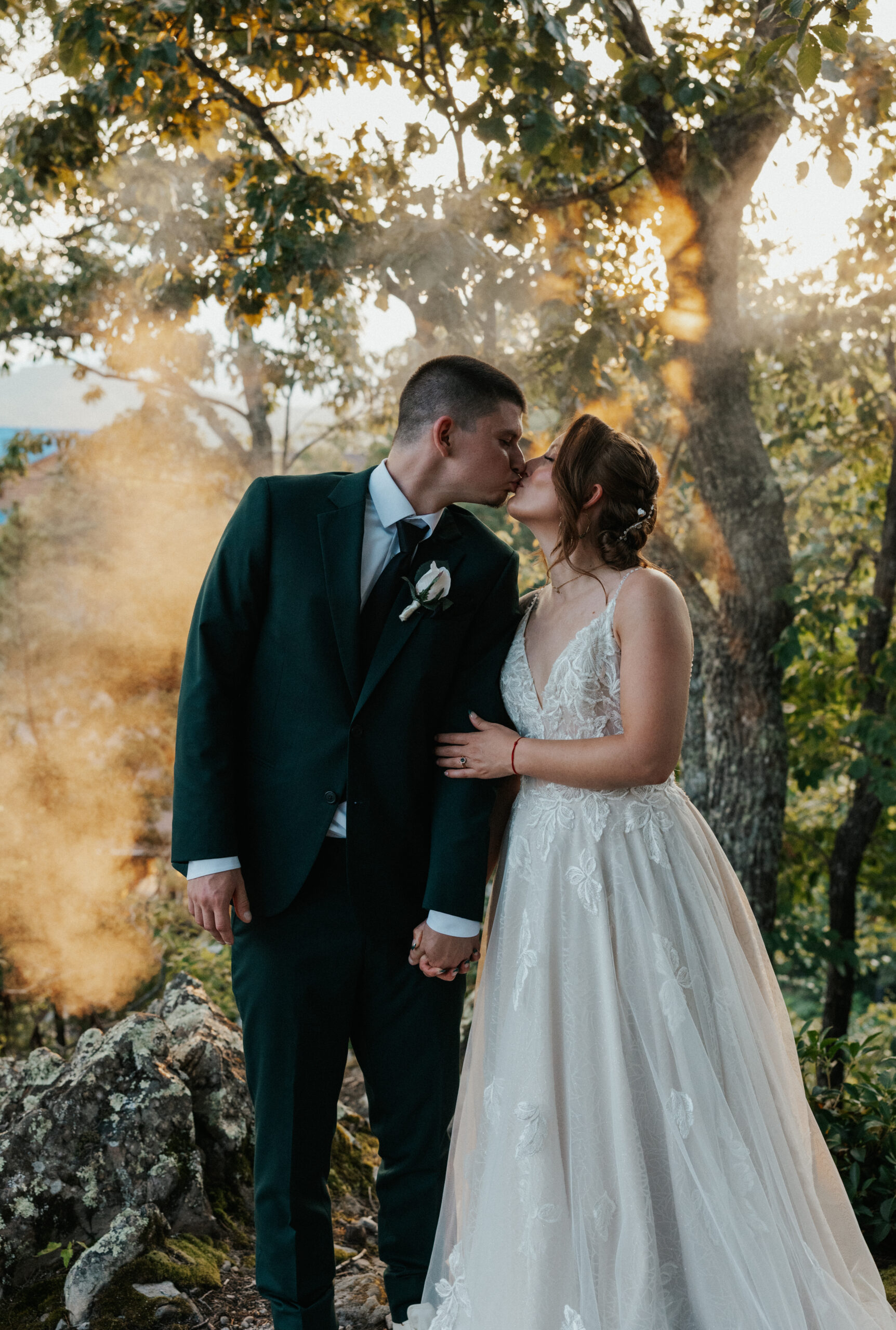 Bride and groom portraits by Knoxville wedding photographer Rachel Ily 