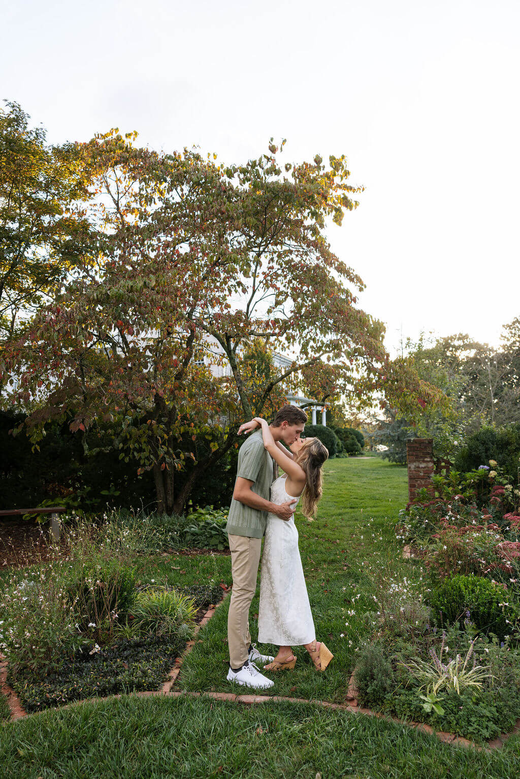 Romantic garden engagement photos at Maple Grove Estate captured by a Knoxville wedding photographer